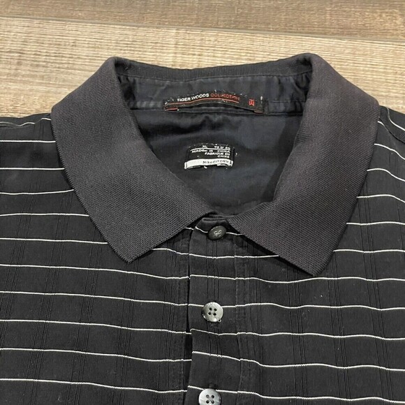 Nike Men's Dri Fit Tiger Woods Collection Black Short Sleeve Golf Polo Size XL - Picture 7 of 15